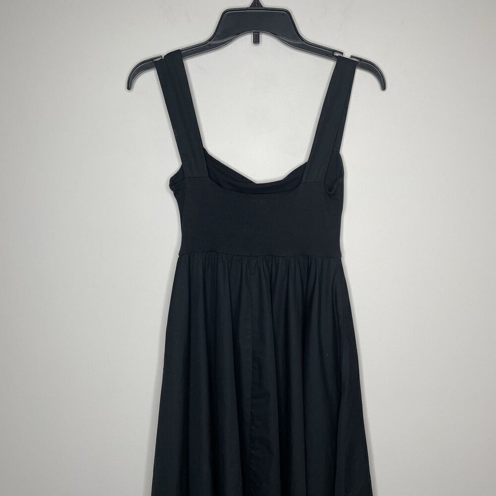 J.CREW Tank Midi Dress Women XXS Poplin Skirt NEW Black A-Line Pockets CA647 - Picture 12 of 16